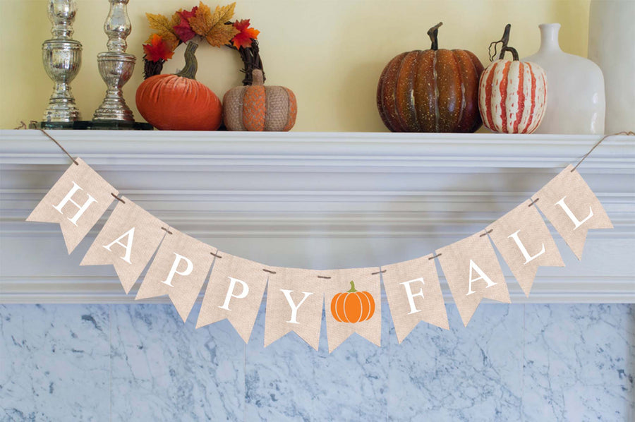 Happy Fall Burlap Banner, Fall Banner, Fall Decor, Fall Photo Prop